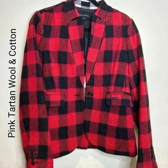Pink Tartan PTP 18” Wool Cotton Blazer - Picture 1 of 12